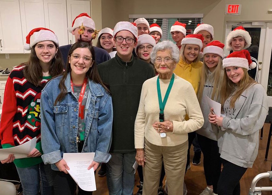 Youth Council members serenade at Wesley Meadows